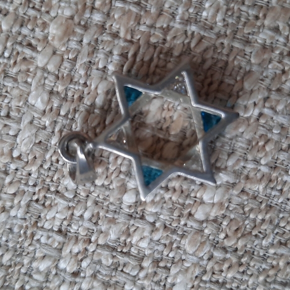 Sterling silver and stone Star of David - Picture 3 of 4